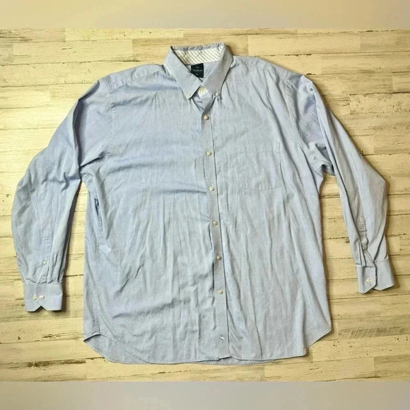 TAILORBYRD Shirt Mens XXl Long Sleeve Button Down Light Blue Solid - Picture 1 of 14